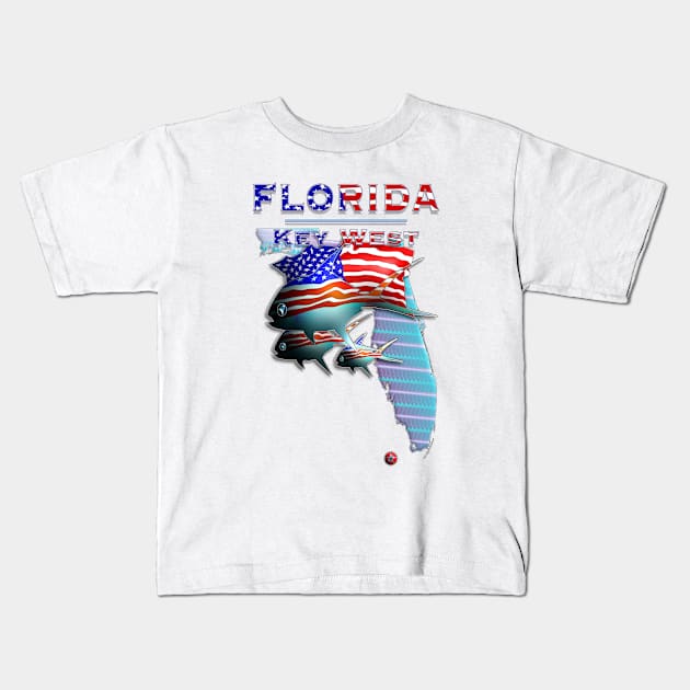 Florida Key West US Permit II Kids T-Shirt by MikaelJenei